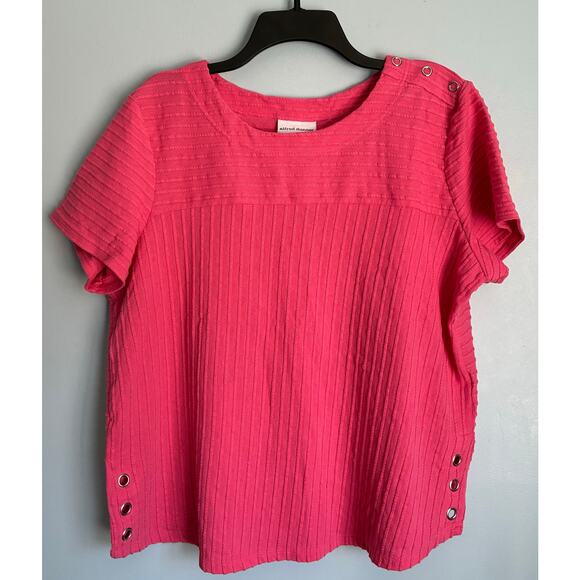 Alfred Dunner Tops - Alfred Dunner Short Sleeve Top XL Textured Stripes